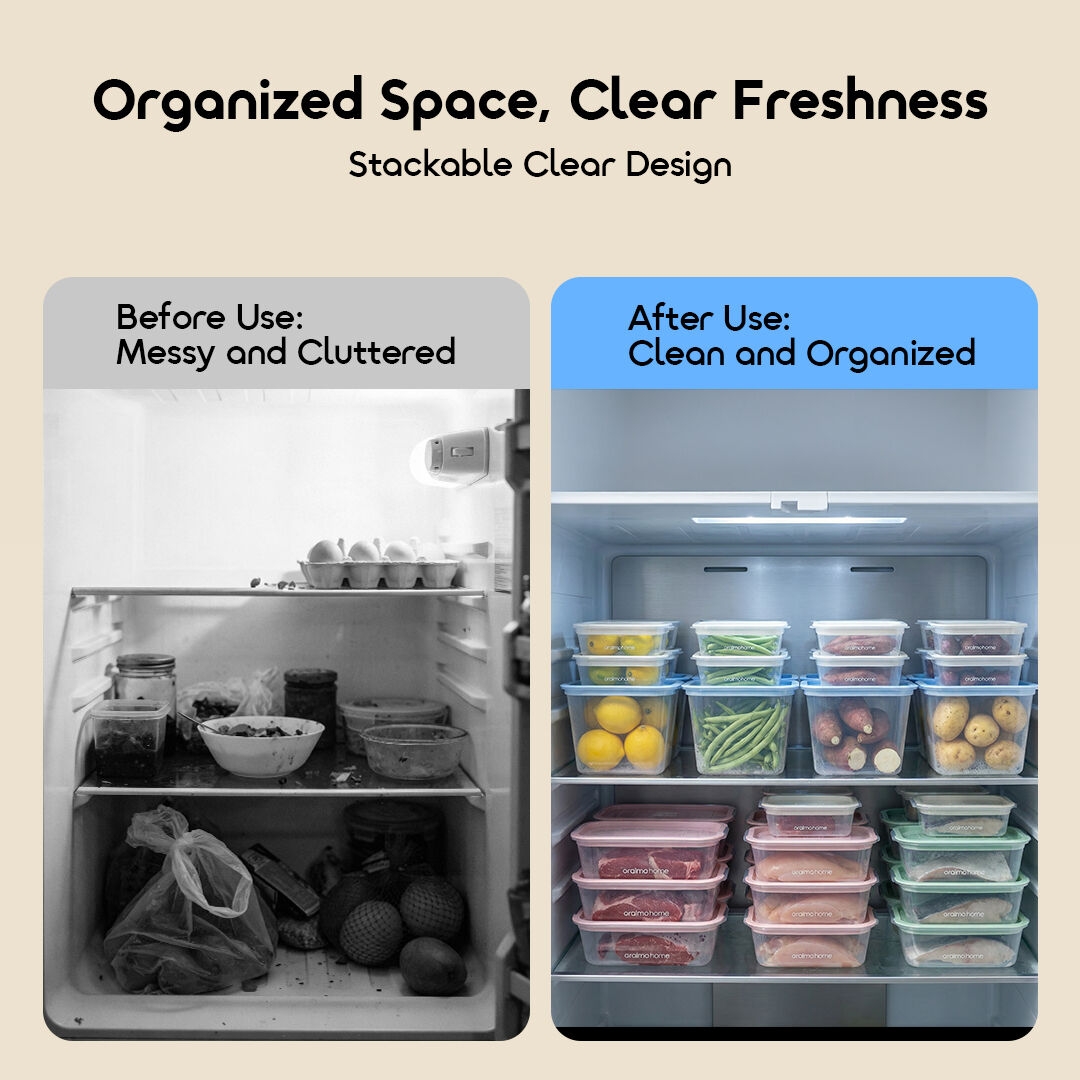 oraimo Food Storage Container (15pcs) PureStore OHKF-001 6 Stackable Clear Design