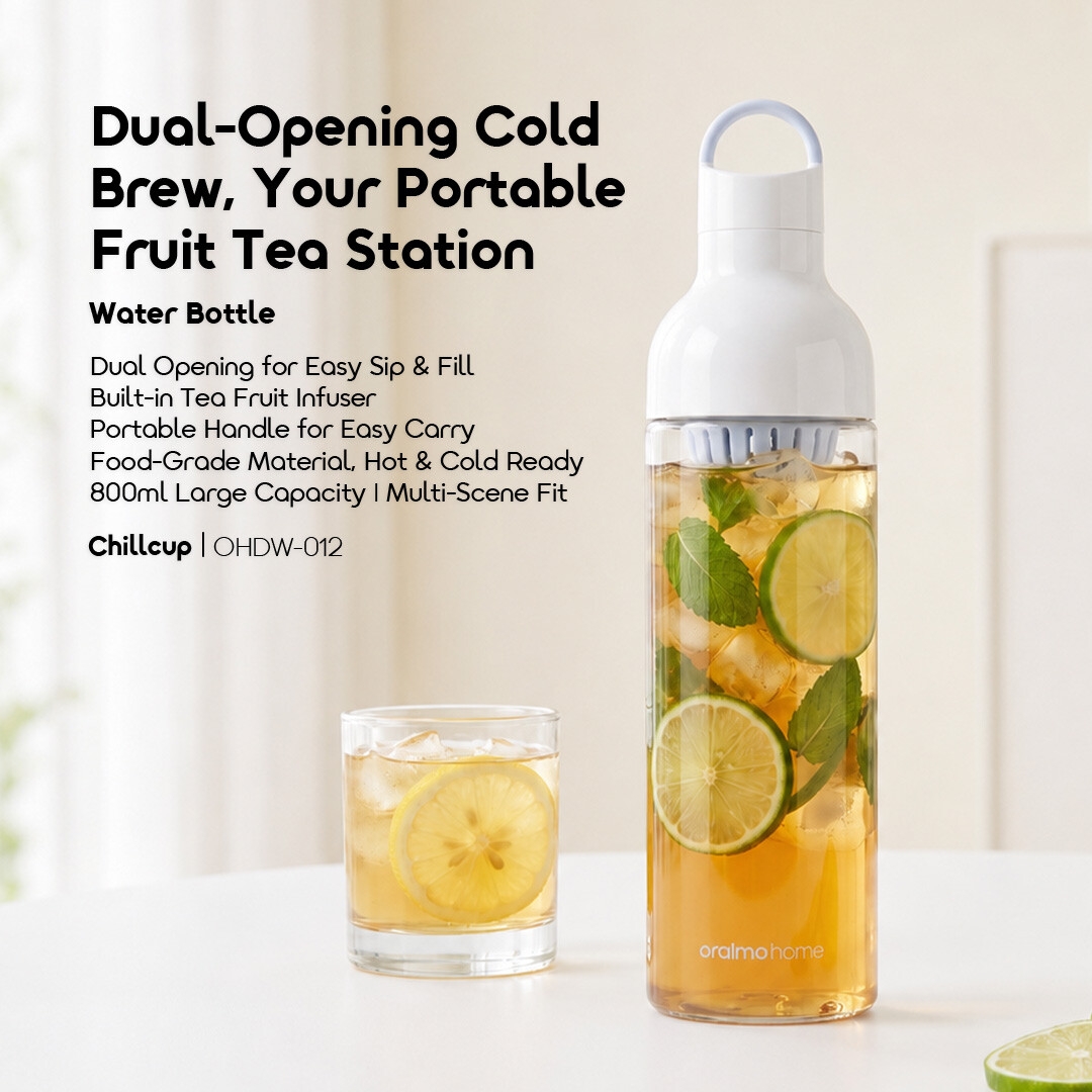 oraimo Water Bottle Chillcup OHDW-012 1 Dual Opening Portable Fruit Tea Cold Brew Bottle 800ml