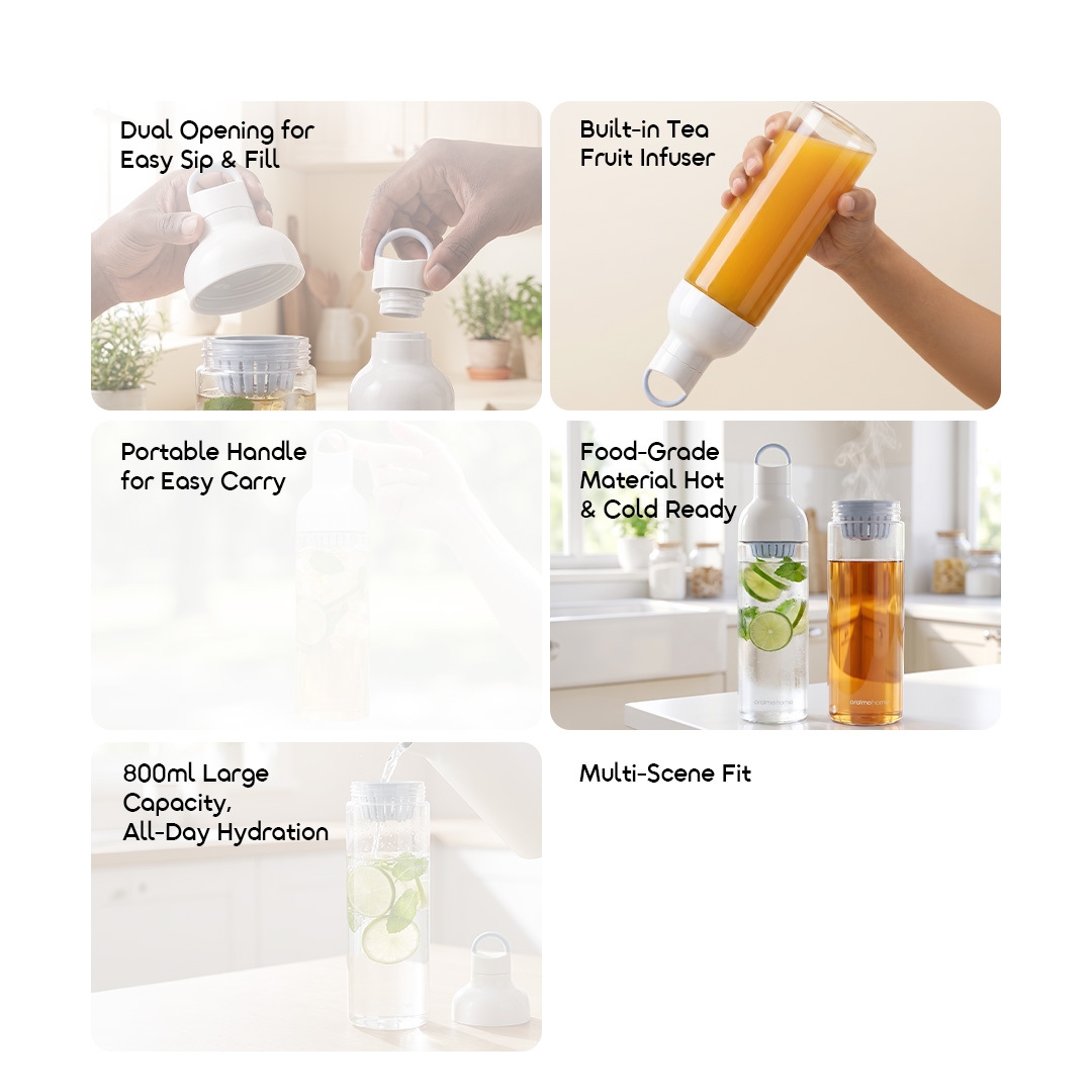 oraimo Water Bottle Chillcup OHDW-012 2 All Core Features Display Infuser Portable Heat Resistant