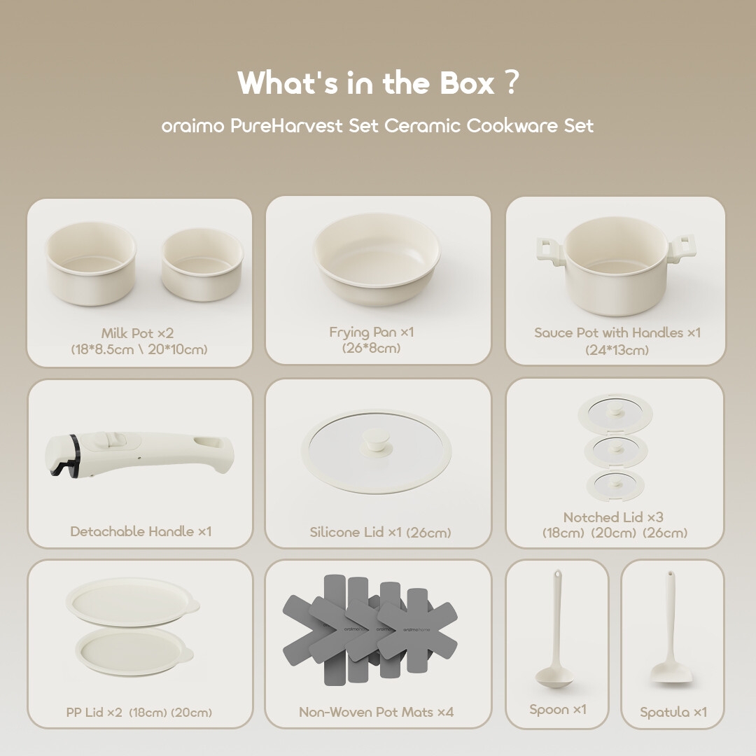 oraimo Ceramic Cookware Set PureHarvest Set OHKC-003 09 What's in the Box?