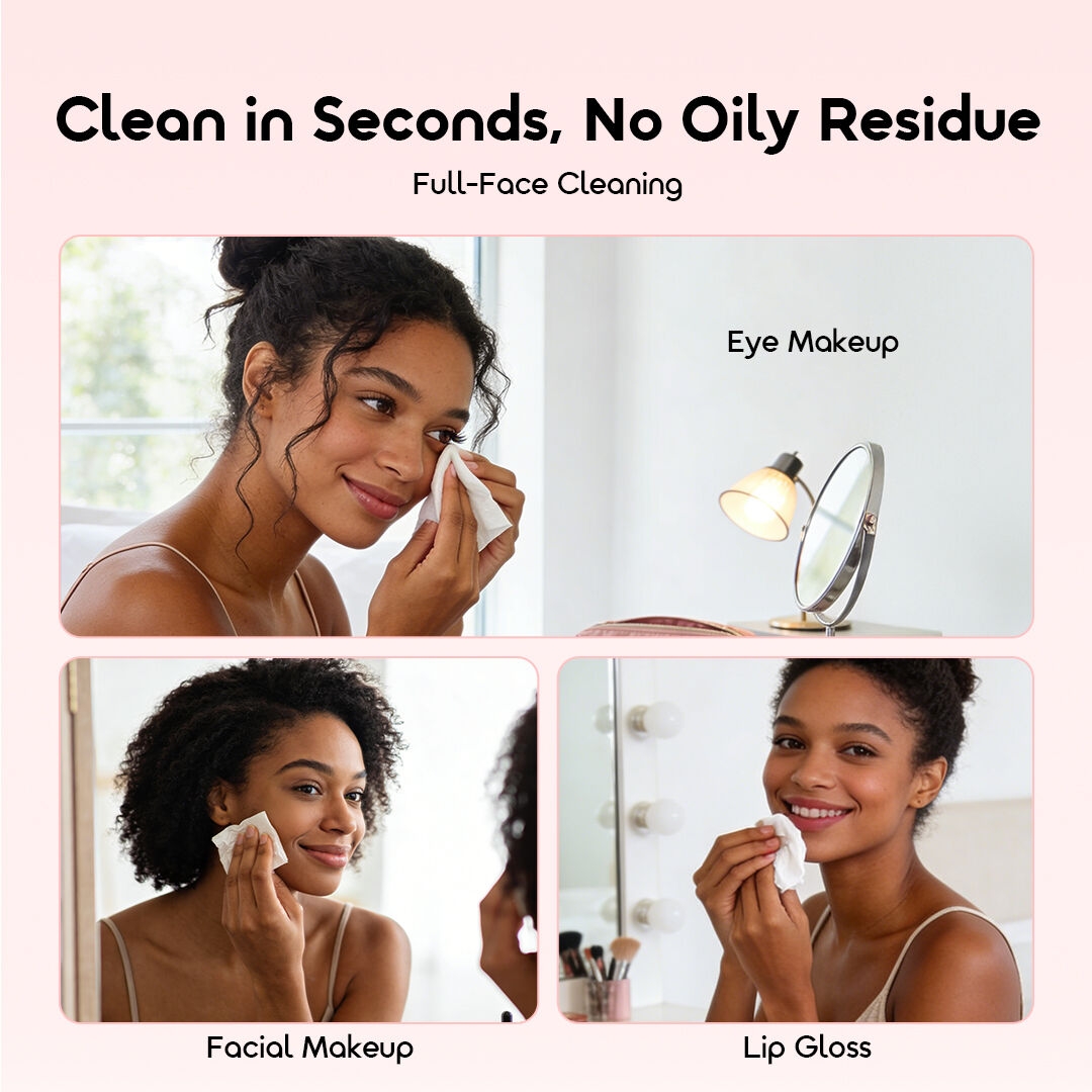 oraimo Make-Up Remover Wipes Meltique  OHPW-003 2 Full-Face Cleaning