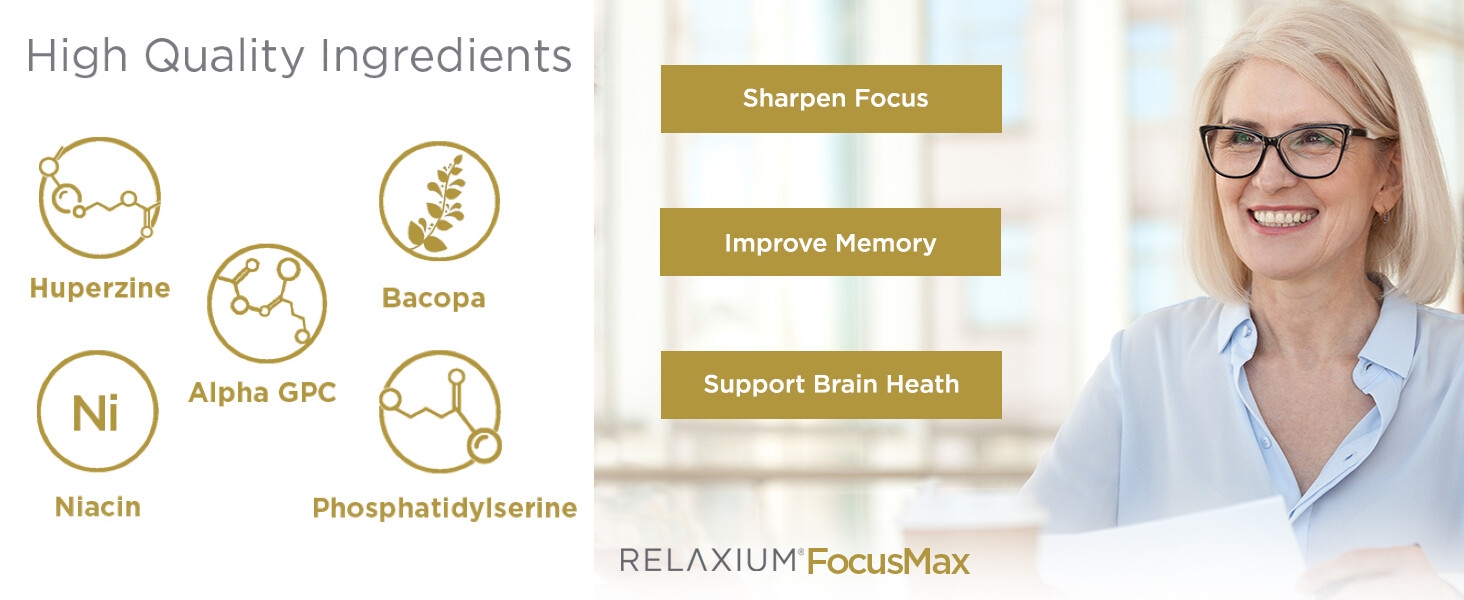 Relaxium Focus MAX Supplement for Brain Health and Memory