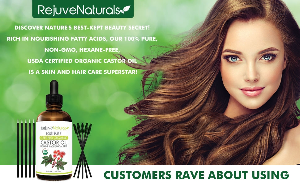 Rejuve Naturals Organic Castor Oil Boost Hair Growth Eyelashes