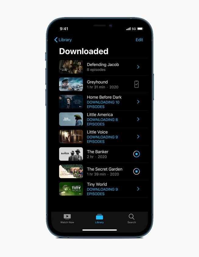 The Download library on iPhone 12 Pro.