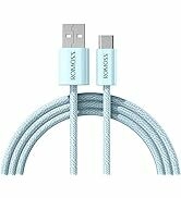 ROMOSS 100W Colorful USB C Cable, [1m/3.3ft] Nylon Braided USB A to USB C Cable, 6A PD Fast Charg...
