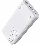 ROMOSS 18W 30000mAh Power Bank, 3 Inputs & 3 Outputs Big Capacity USB C Portable Charger, Fast Ch...
