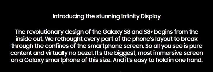 Samsung S8 S8+  Infinity Display