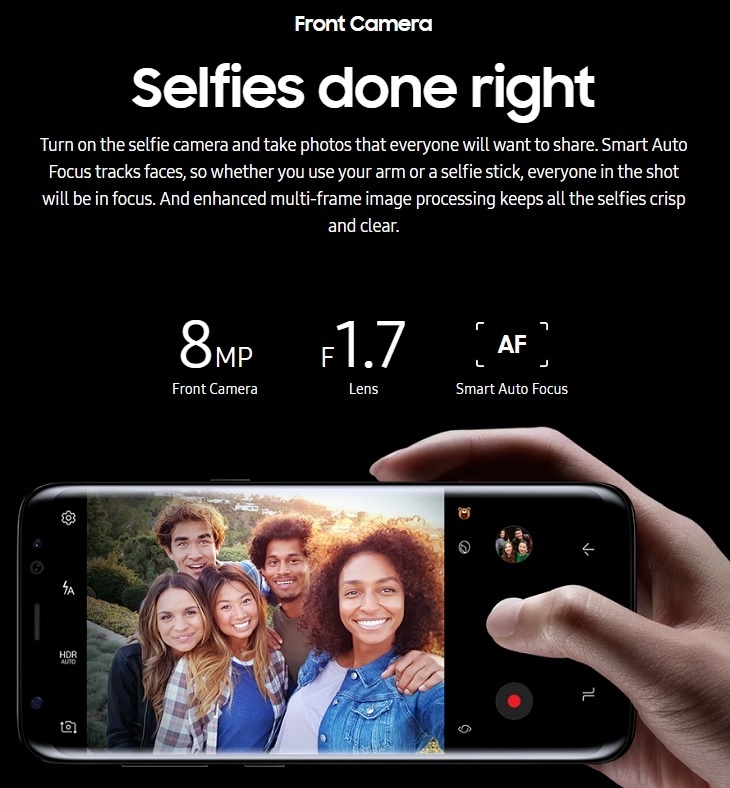 Samsung S8 S8+  8MP Camera