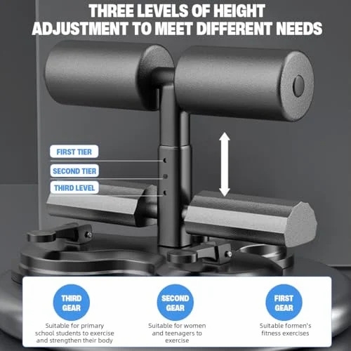 Sit up Bar with Triple Strong Suction Base Adjustable Height and Detachable Resistance B0DSB7LYY4-3
