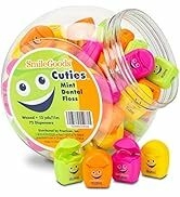 SmileGoods Cuties Dental Floss, 72 Pieces with Display Canister, Mint