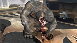 Kratos eye-balling a Cyclops