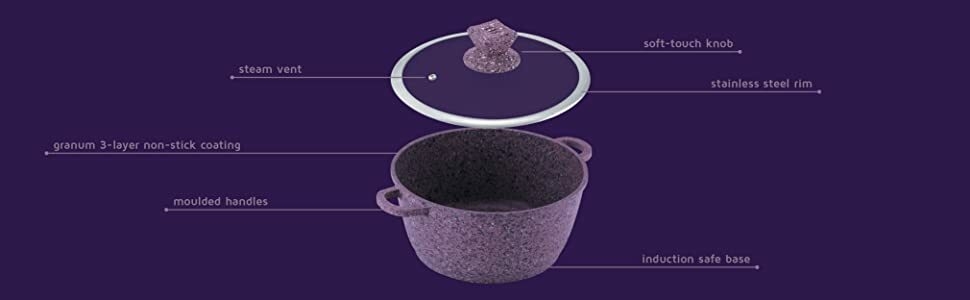 stockpot granite,stockpot marble,casserole granite,casserole marble, stockpot set induction with lid