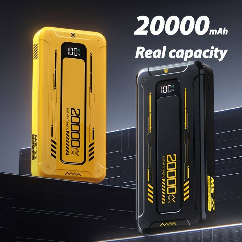 portable power bank 20000mah real capacity with pd20w fast charging usb type c connector universal charger usb charging mode rechargeable lithium polymer battery intelligent digital display details 1