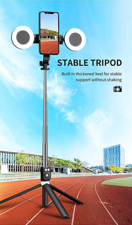 With two Led Ring Light Anti-slip Desk Pink Adjustable BT-compati Phone Holder Selfie Stick For TiktoLive Streaming