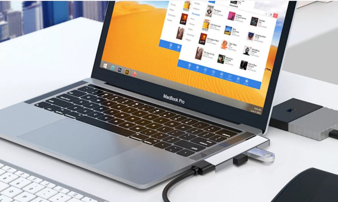 3 in 1 USB Hub, Usb Adapter Docking Station Multi-function Computer, 90 Degree Type-c Splitter Elbow Usb Expand Usb Hub