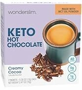 Wonderslim Keto Hot Chocolate Mix, MCT Oil, Low Carb, Gluten Free (7ct)