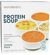 WonderSlim Protein Soup, Variety Pack, 70-110 Calories, 12-15g Protein, 0-1.5g Fat (7ct)