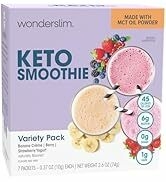 WonderSlim Keto Smoothie with C8 MCT Oil, Variety Pack, Low Carb, No Sugar, Gluten Free (7ct)