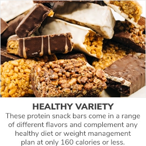 healthy variety protein snack bars many flavors healthy diet weight management low calorie 160