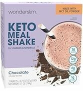 WonderSlim Keto Meal Replacement Shake, Chocolate, Low Carb, C8 MCTs, 12g Protein, Collagen, 25 V...
