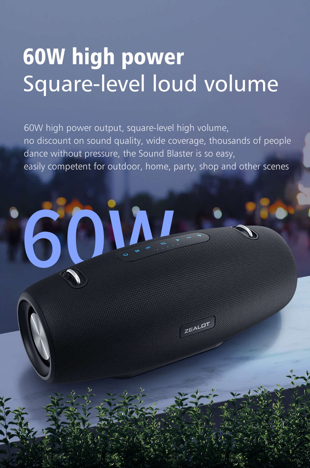 Zealot S67 OEM Stereo Bluetooth Speaker Audio Custom Speakers Bluetooth Wireless Outdoor Speaker for Pc Party Battery Plastic 2