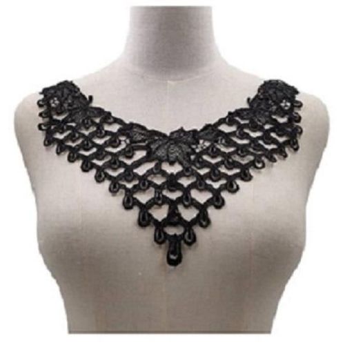 5Pcs Black Embroidered Chest Collar Clothing Lace Accessories 3D
