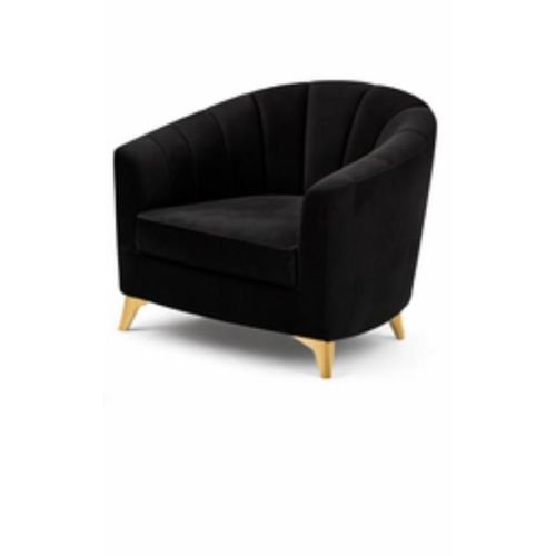 Stylish Topnotch Sophisticated Single Seater Fabric Sofa Armchair Black Bucket Tub Chair Love Seat