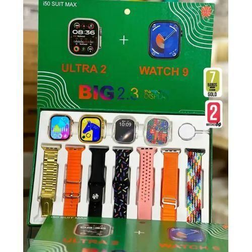 Ultra 2 Suit Max Big Dual Watch 9 Ultra Big Display Smart Watches 11 In 1 Set With Multiple Straps Wireless Charging, Adult Gift