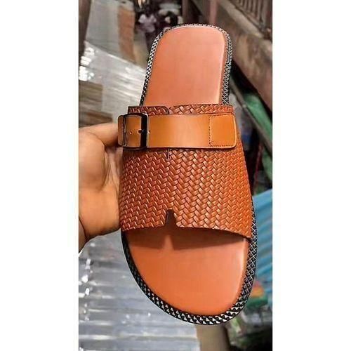 Classic Life Brown Slippers For Man