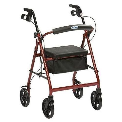 Medical Foldable Rollator Walking Aid -walker With Wheels And Brakes and Storage Bag