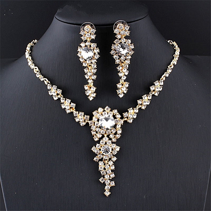 Fashion Wedding Jewelry Sets Bridal Necklace Set Long Earrings