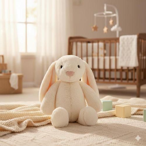 20cm Jellycat Bashful Bunny Plush Toy - Soft Luxury Rabbit Stuffed Animal for Baby & Kids Gift (Off-White)