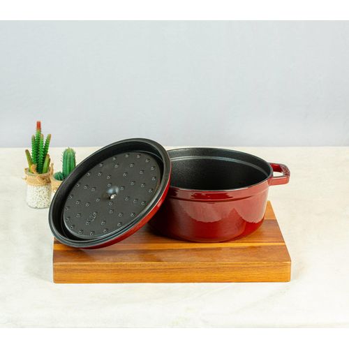 24cm Enamelled Burgundy Dutch Oven