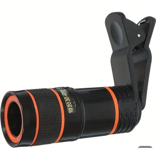 X Zoom Mobile Phone Telescope Lens Universal Telephoto Camera Lens for Smartphones Portable Clip-On Optical Zoom Lens Compatible with iPhone Samsung & Android Black