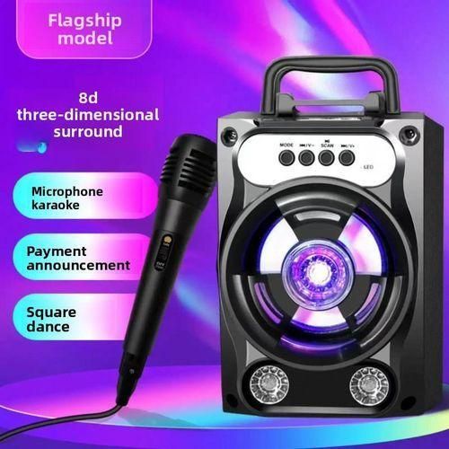 Portable Bluetooth Speaker with RGB Lights, Big Bass, Handle for Easy Carry, Wireless Speaker for Outdoor Parties and Home Use
