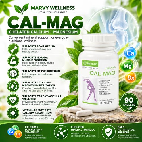 Chelated Cal-Mag with 500 IU Vitamin D3 – 90 Tablets Calcium, Magnesium & Vitamin D3 Supplement for Strong Bones, Teeth & Muscle Support