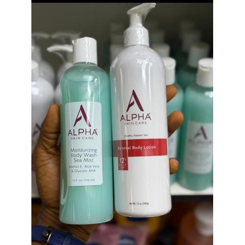 the Moisturizing Body Wash (Sea Mist) and the Renewal Body Lotion (12% Glycolic AHA
