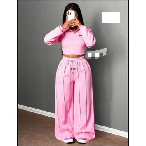 CROP TOP WITH BAGGY- PINK