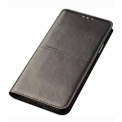 Leather Flip Case For Samsung A55 - Black