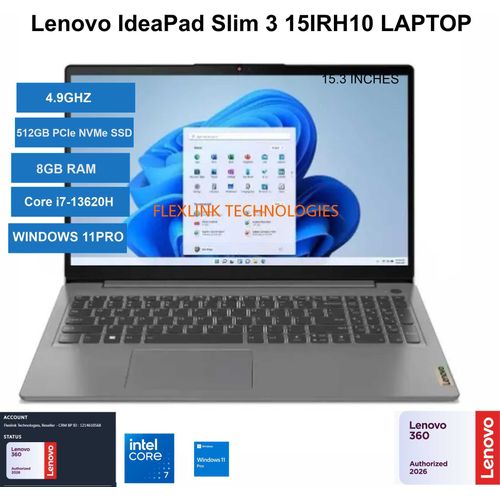 IdeaPad Slim 3 15IRH10 Intel Core i7-13620H 8GB RAM 512GB SSD 15.3 Display Windows 11