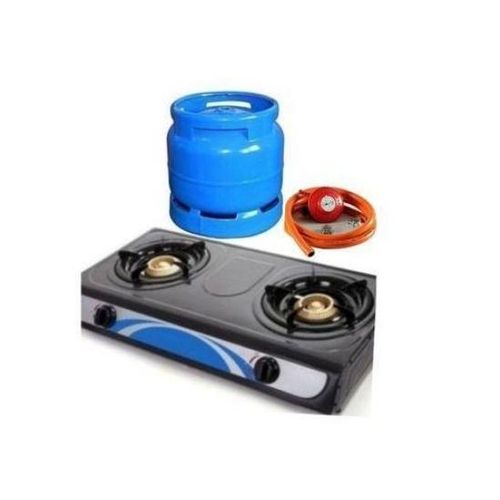 6kg Gas Cylinder, Stainless Table top Cooker, Regulator, Hose and Clips