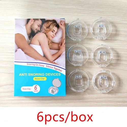 6pcs Anti-Snoring Nose Clip Reusable Silicone Snore Stopper with Storage Cases Natural Snoring Relief Device