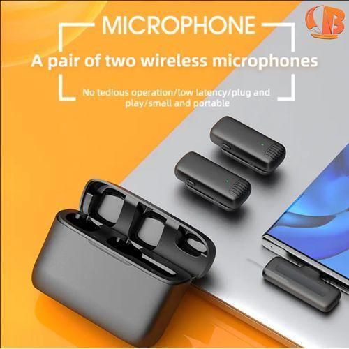 J13 Professional Wireless Lavalier Microphone Rechargeable Noise Cancellation Lapel Mic
