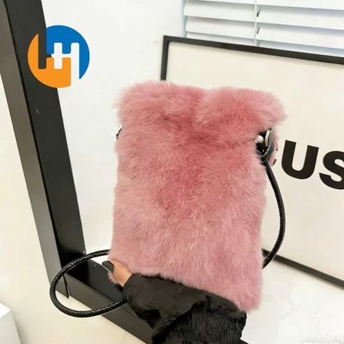 HUAHUA Popular plush bag crossbody bag mini phone square bag outdoor small bag fashionable storage versatile niche