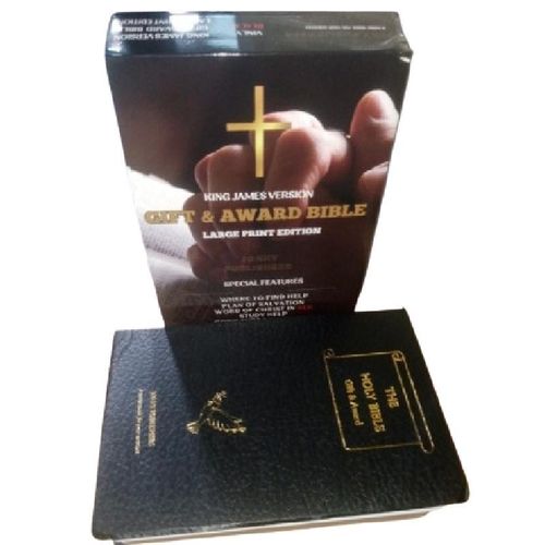 KJV Gift and Award Bible,Large Print Edition Black Imitation Leather,Red Letter,Presentation Page,Easy-to-Read Imitation Leather