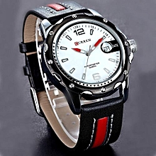 CURREN Neutral Dial Analog Watch Mesh Belt Business Quartz Wrist Watch (Black)