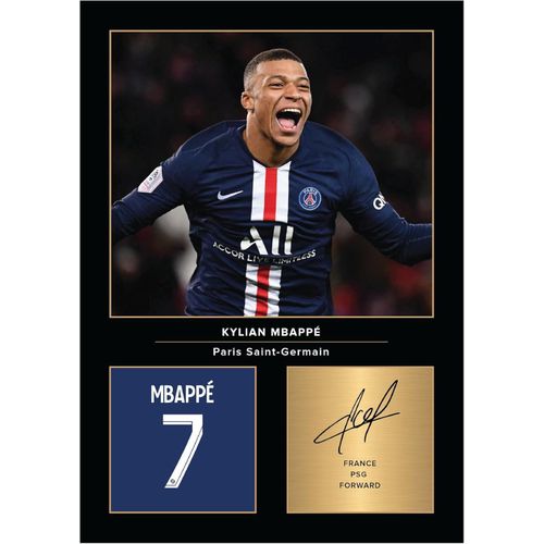 Digitally Reproduced Kylian Mbappe Legend Signed Canvas Icon Wall Art Printed Photo Picture Display Gift For Football Fans 12 x 16inches