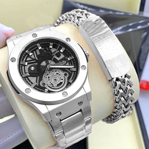First Class Executive Chain Wristwatch + Classic Executive Big Guys Bracelet