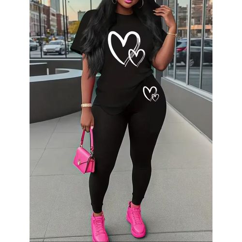 Unique 2 Piece Quality Women Outfits Set Polo T Shirt Top Leggings High Waisted Trouser Long Pants Jogger Sweatsuit Work Out Tracksuit - Pink