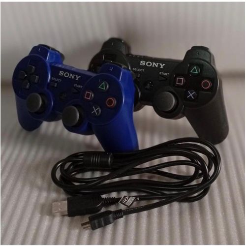 Sony PS3 WIRELESS GAME PAD + Free USB Cord - Black and Blue